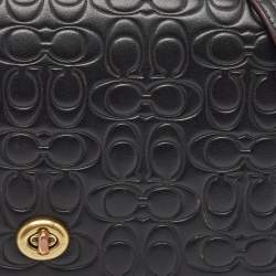 Pre Owned حقيبة كروس كوتش دينكي جلد بالشعار بيج 