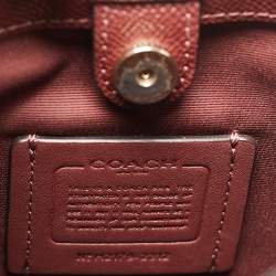 Coach Red/Brown Signature Coated Canvas and Leather Small Town Bucket Bag