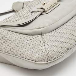 Coach Grey Woven Leather Kristin Hobo
