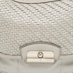Coach Grey Woven Leather Kristin Hobo