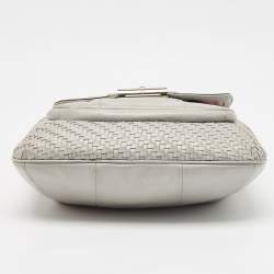 Coach Grey Woven Leather Kristin Hobo