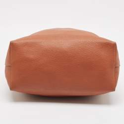 Pre Owned Coach Brown Leather Perforated Logo Kia Shopper Tote