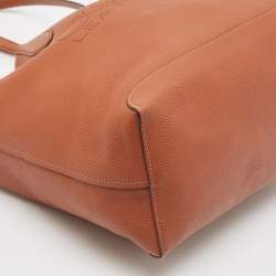 Pre Owned Coach Brown Leather Perforated Logo Kia Shopper Tote