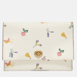 Coach Beige Signature Canvas And Leather Demi store Clip Clutch