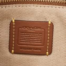 Coach Beige/Brown Raffia and Leather Structured 16 Tote 