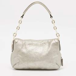 Coach Silver Leather Kristin Flap Shoulder Bag
