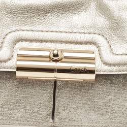 Coach Silver Leather Kristin Flap Shoulder Bag