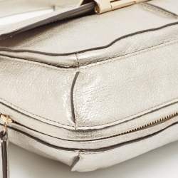 Coach Silver Leather Kristin Flap Shoulder Bag