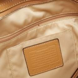 Coach Brown/Beige Op Art Signature Fabric and Leather Zoe Hobo
