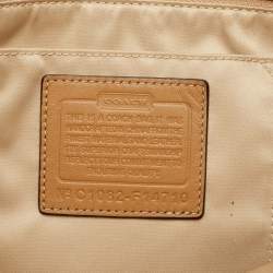 Coach Brown/Beige Op Art Signature Fabric and Leather Zoe Hobo
