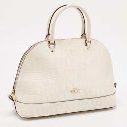Coach Off White Croc Embossed Leather Sierra Satchel