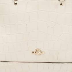 Coach Off White Croc Embossed Leather Sierra Satchel