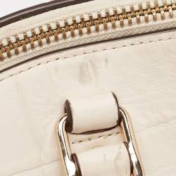 Coach Off White Croc Embossed Leather Sierra Satchel