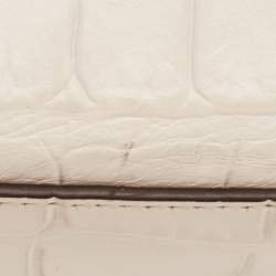 Coach Off White Croc Embossed Leather Sierra Satchel