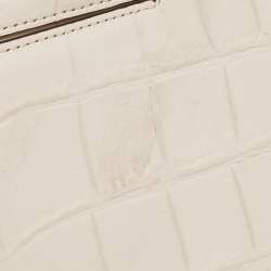 Coach Off White Croc Embossed Leather Sierra Satchel