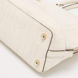 Coach Off White Croc Embossed Leather Sierra Satchel