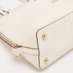 Coach Off White Croc Embossed Leather Sierra Satchel