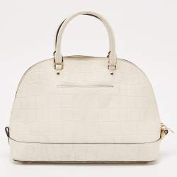 Coach Off White Croc Embossed Leather Sierra Satchel