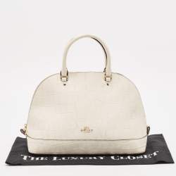 Coach Off White Croc Embossed Leather Sierra Satchel