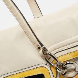 Coach Tricolor Croc Embossed and Leather Kristin Flap Satchel