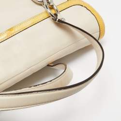 Coach Tricolor Croc Embossed and Leather Kristin Flap Satchel