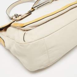 Coach Tricolor Croc Embossed and Leather Kristin Flap Satchel