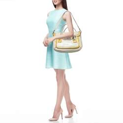 Coach Tricolor Croc Embossed and Leather Kristin Flap Satchel