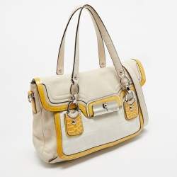 Coach Tricolor Croc Embossed and Leather Kristin Flap Satchel