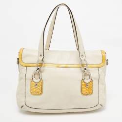Coach Tricolor Croc Embossed and Leather Kristin Flap Satchel