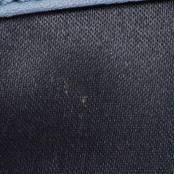 Pre Owned Coach Navy Blue Tweed and Leather Chelsea Turnlock Shoulder Bag