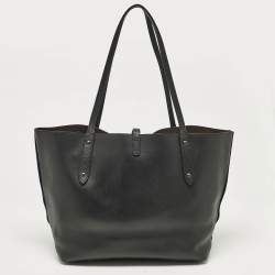 مملوكة مسبقًا Coach Black Leather Upcrafted Market Tote