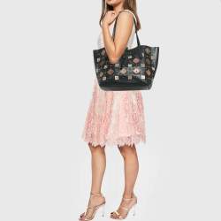 مملوكة مسبقًا Coach Black Leather Upcrafted Market Tote