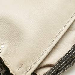 مملوكة مسبقًا Coach White/Black Leather Rogue Tote