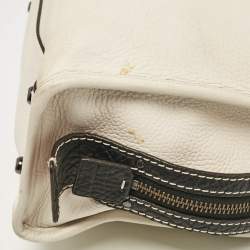 مملوكة مسبقًا Coach White/Black Leather Rogue Tote