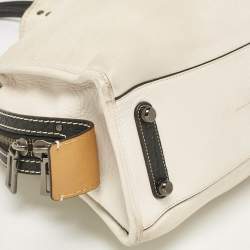 مملوكة مسبقًا Coach White/Black Leather Rogue Tote