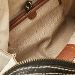 مملوكة مسبقًا Coach White/Black Leather Rogue Tote