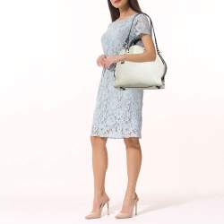 مملوكة مسبقًا Coach White/Black Leather Rogue Tote