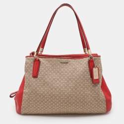 Coach Beige Coach Op Art Canvas and Leather Madison Phoebe Shoulder Bag