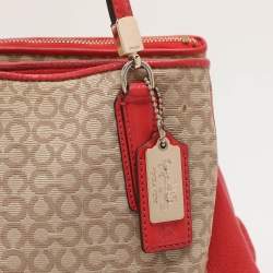 Coach Beige Coach Op Art Canvas and Leather Madison Phoebe Shoulder Bag