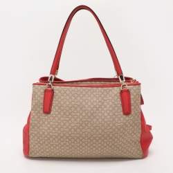 Coach Beige Coach Op Art Canvas and Leather Madison Phoebe Shoulder Bag