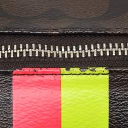 Coach Brown/Black Signature Coated Canvas and Leather Carriage Print Satchel
