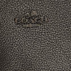 Coach Metallic Black Leather Zip Wristlet Clutch