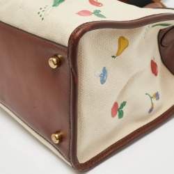 Coach Beige/Cream Canvas and Leather Garden Embroidery Field 30 Tote 