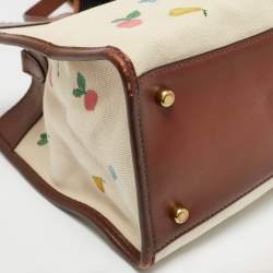 Coach Beige/Cream Canvas and Leather Garden Embroidery Field 30 Tote 