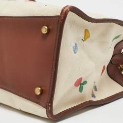 Coach Beige/Cream Canvas and Leather Garden Embroidery Field 30 Tote 
