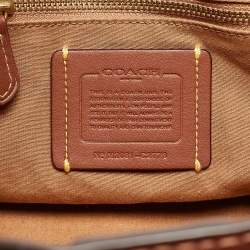 Coach Beige/Cream Canvas and Leather Garden Embroidery Field 30 Tote 