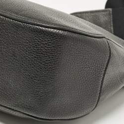 Pre Owned Coach Black Leather Embossed Horse and Carriage Hobo