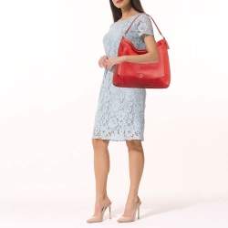 Coach Red Leather Large Scout Hobo