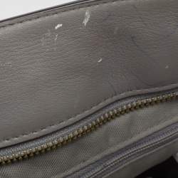 Coach Grey Signature Embossed Leather Turnlock Chain Tote