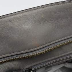 Coach Grey Signature Embossed Leather Turnlock Chain Tote
